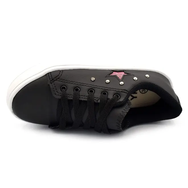 Tênis de Menina Ykes Preto STAR CRAVO