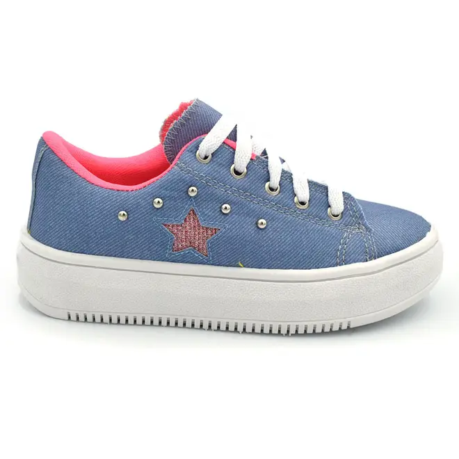 Tênis de Menina Ykes Azul STAR CRAVO