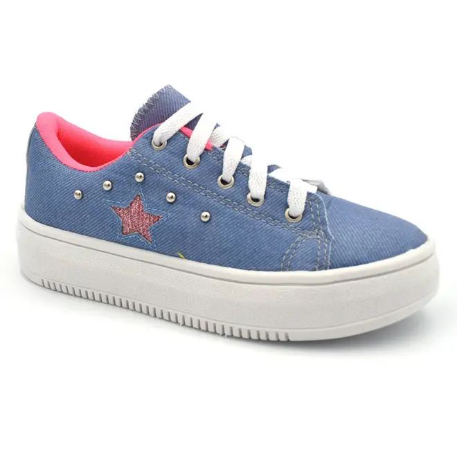 Tênis de Menina Ykes Azul STAR CRAVO
