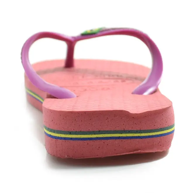 Chinelo Infantil Havaianas Brasil Logo Rosa 4110850 INF