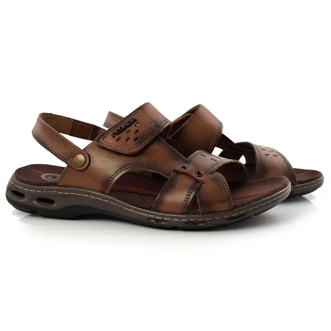 Papete Masculina de Couro Pegada - Tamanho Especial Marrom 530653 TM-ESP