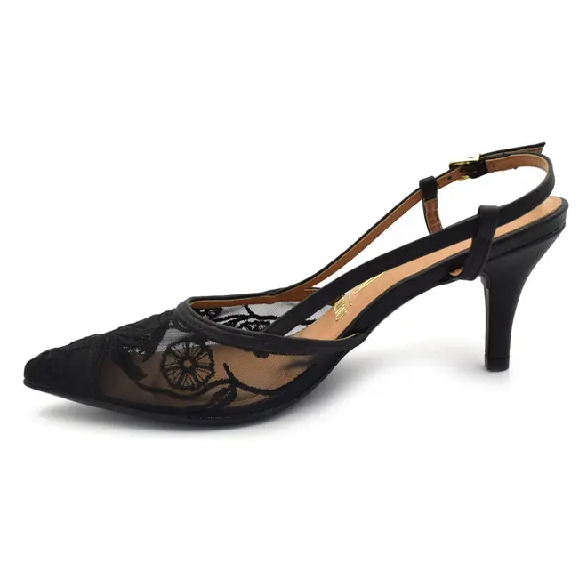 Scarpin Slingback Feminino Vizzano Preto 1185.1162.31477