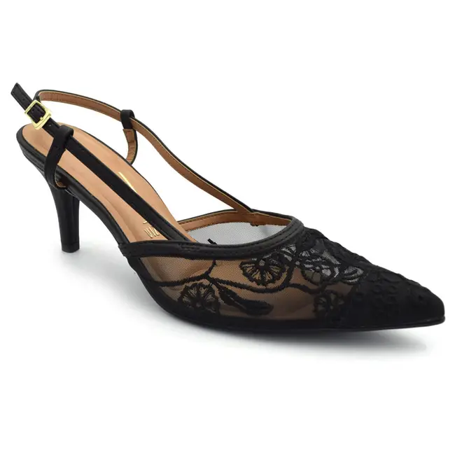 Scarpin Slingback Feminino Vizzano Preto 1185.1162.31477