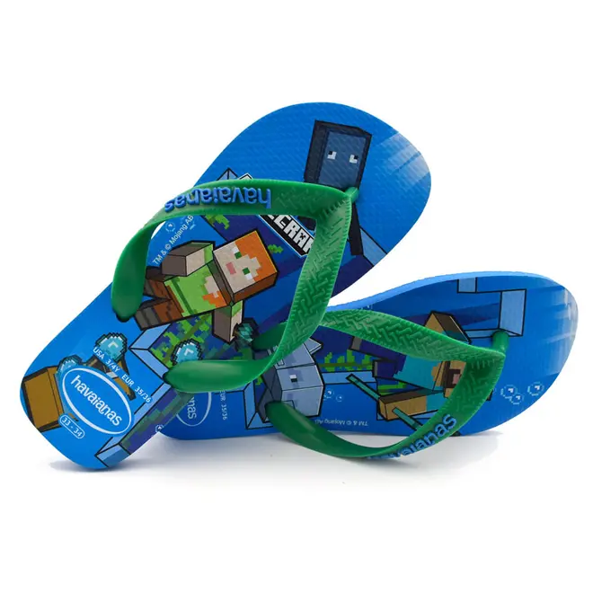 Chinelo Infantil Havaianas Top Minecraft Azul 4145125 INF