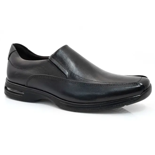 Sapato Social de Couro Democrata Air Sport Preto 448027