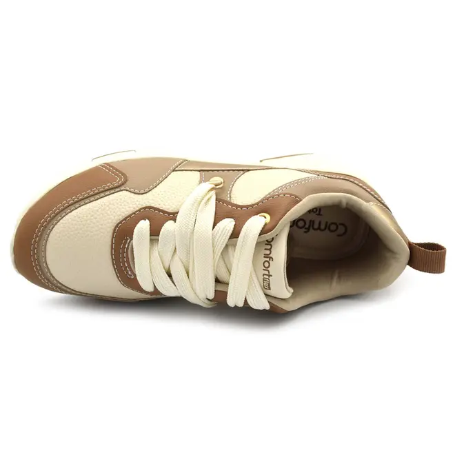 Tênis Casual Feminino Comfortflex Bege 2690304