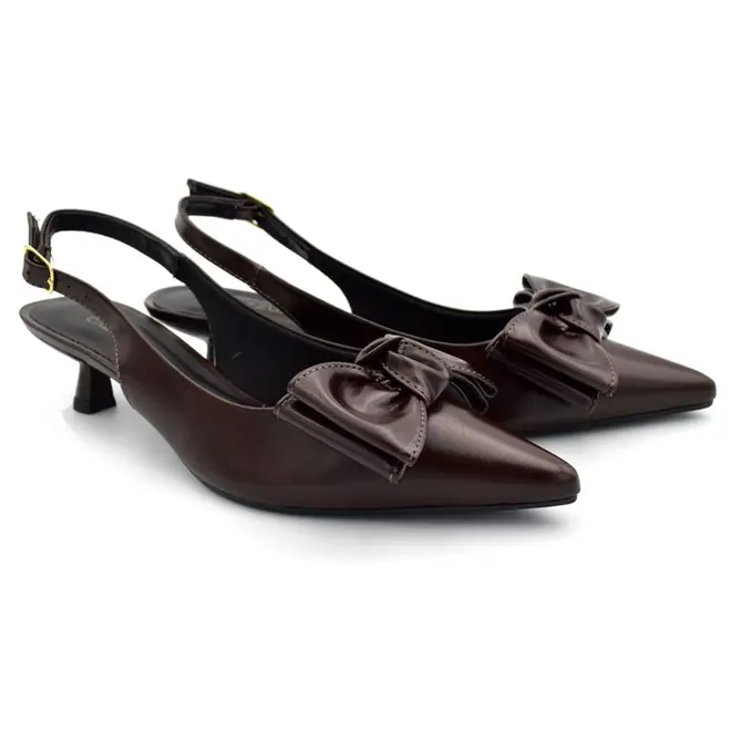 Scapin Slingback Feminino Cazzualen Marrom 2313-4057