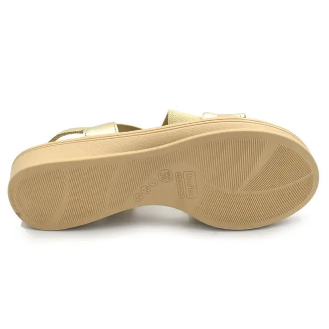 Sandália de Couro Feminina Usaflex Dourado UD4007