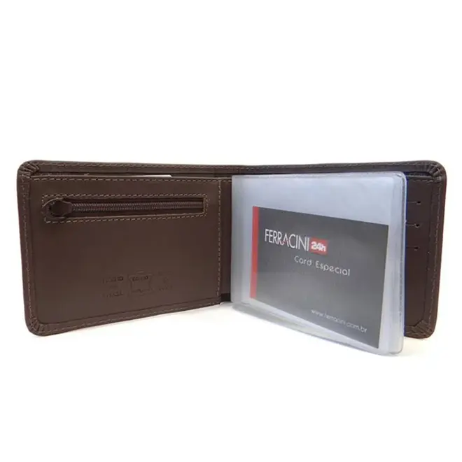 Carteira Masculina de Couro Ferracini Marrom CFB-021
