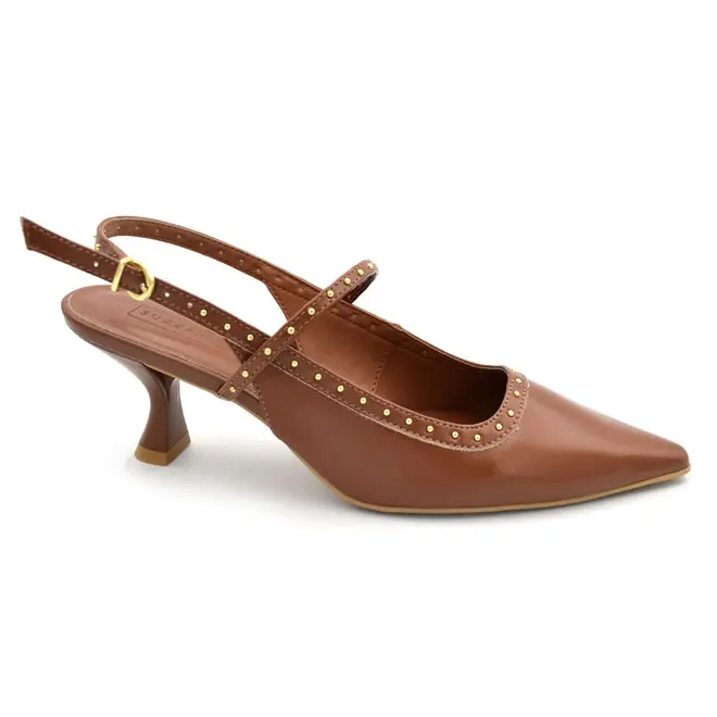 Scarpin Slingback Feminino Suzzara Marrom 4635-12293