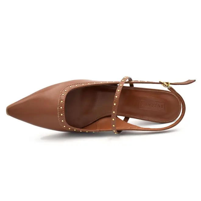 Scarpin Slingback Feminino Suzzara Marrom 4635-12293