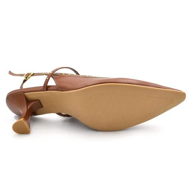 Scarpin Slingback Feminino Suzzara Marrom 4635-12293