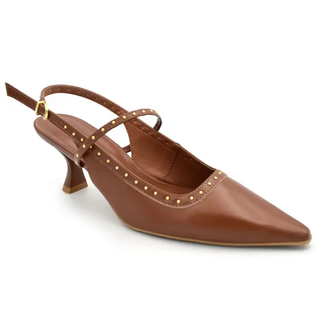 Scarpin Slingback Feminino Suzzara Marrom 4635-12293