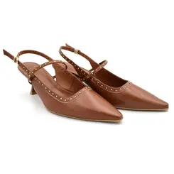 Scarpin Slingback Feminino Suzzara Marrom 4635-12293