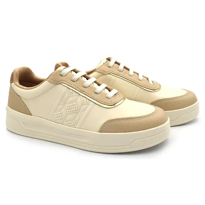 Tênis Casual Feminino Comfortflex Bege 2667303