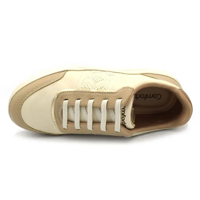 Tênis Casual Feminino Comfortflex Bege 2667303