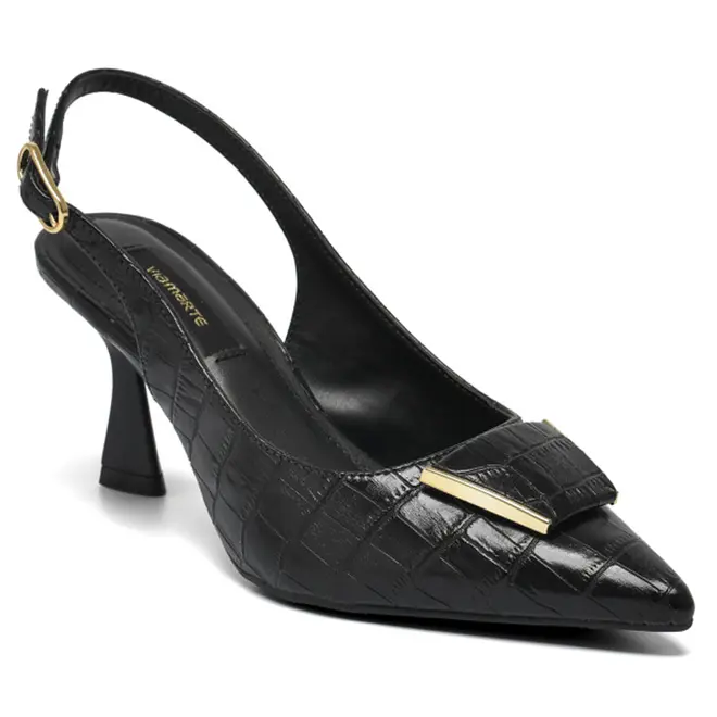 Scarpin Slingback Feminino Via Marte Preto 145-020-01