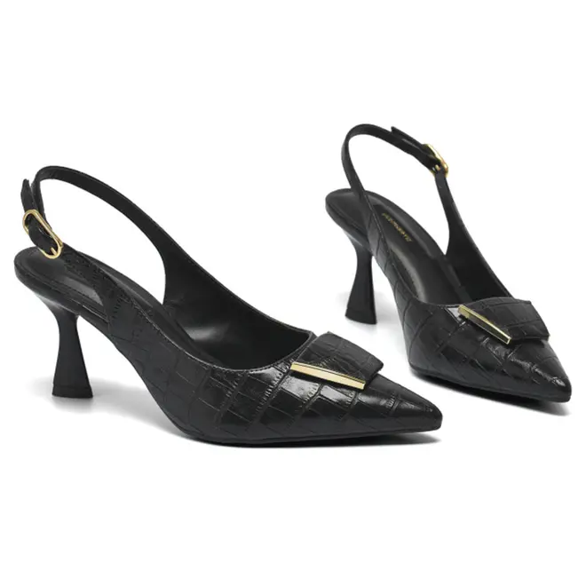 Scarpin Slingback Feminino Via Marte Preto 145-020-01
