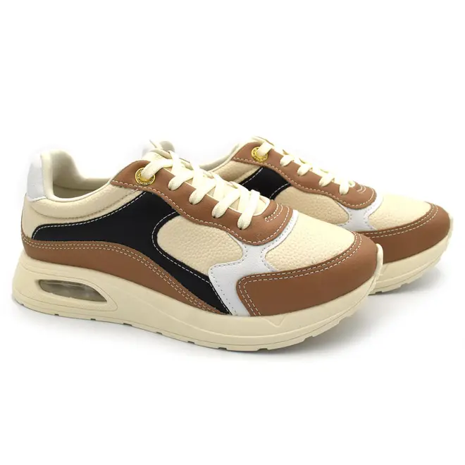 Tênis Casual Feminino Comfortflex Bege 2648304