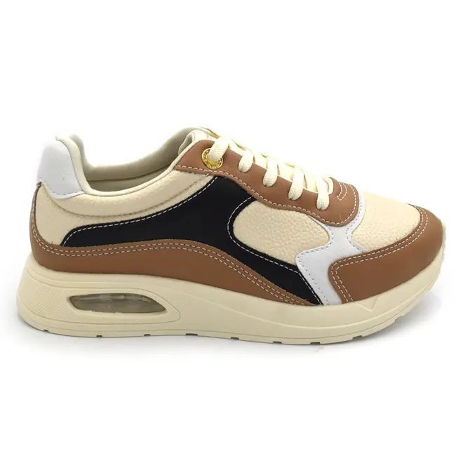 Tênis Casual Feminino Comfortflex Bege 2648304
