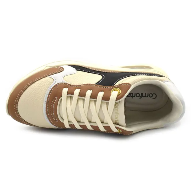 Tênis Casual Feminino Comfortflex Bege 2648304