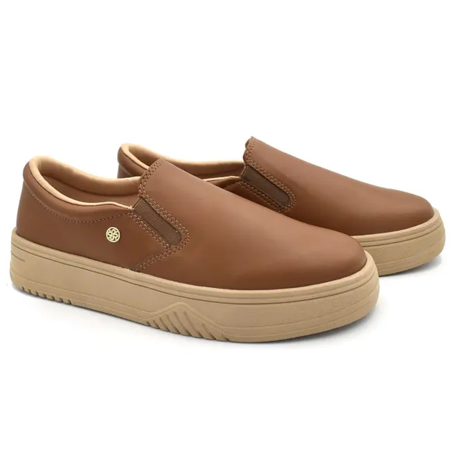 Tênis Slip On Feminino Ramarim Marrom 2688101