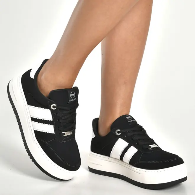 Tênis Casual Feminino Via Marte Preto 233-004-01