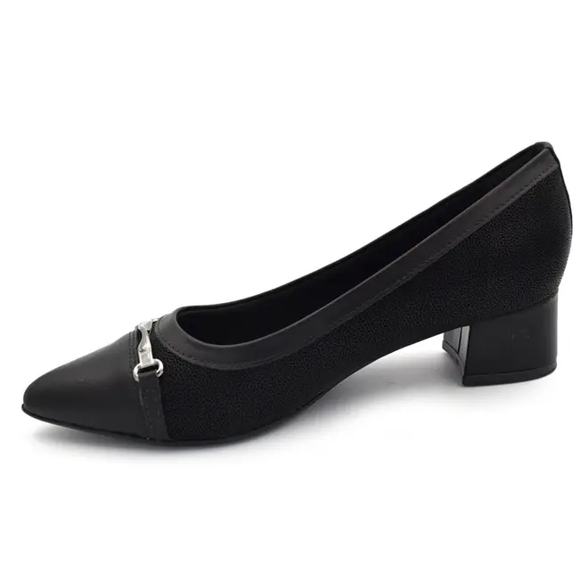 Scarpin de Salto Bloco Feminino Piccadilly Preto 739099