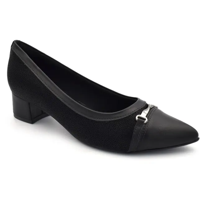Scarpin de Salto Bloco Feminino Piccadilly Preto 739099