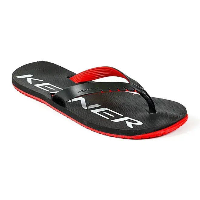 Chinelo Dedo Kenner Preto e Vermelho Masculino