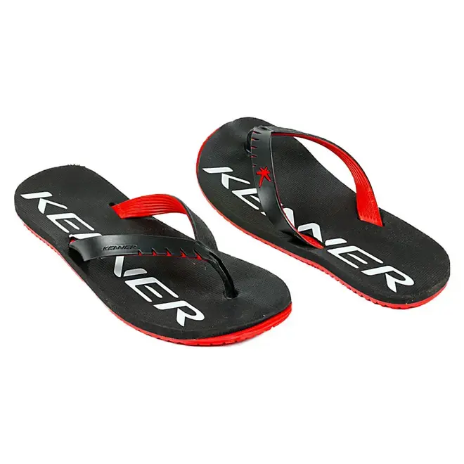 Chinelo Dedo Kenner Preto e Vermelho Masculino