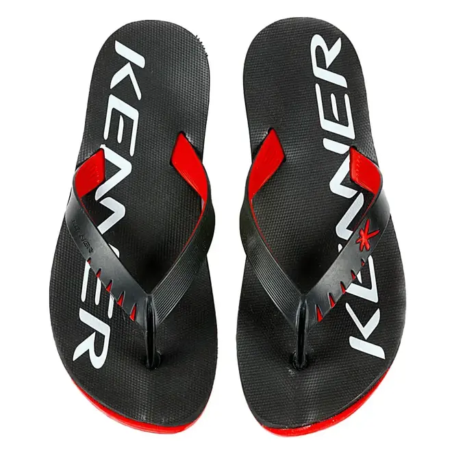 Chinelo Dedo Kenner Preto e Vermelho Masculino