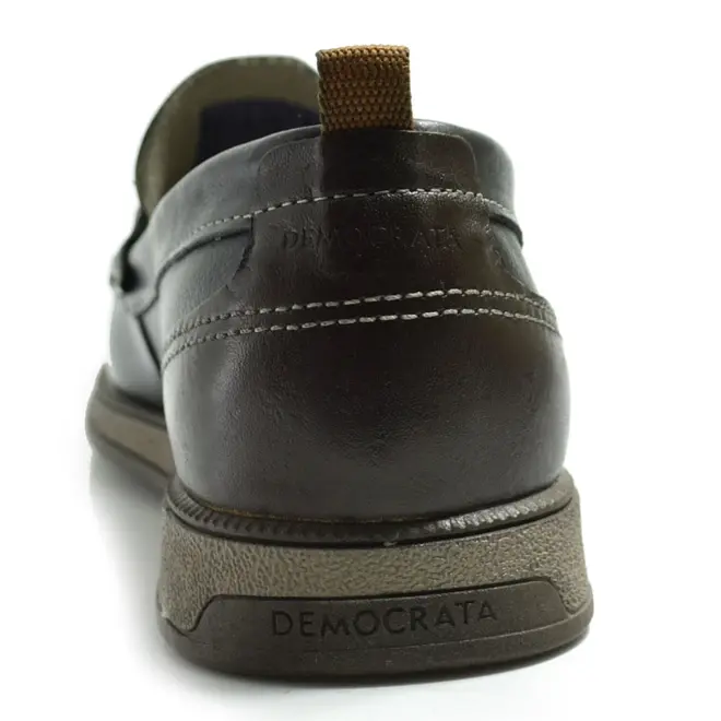 Mocassim de Couro Masculino Democrata Nash Preto 252302