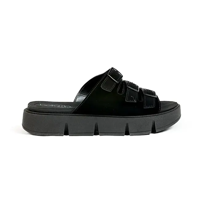 Tamanco Flatform Beira Rio Buckle Preto Feminino