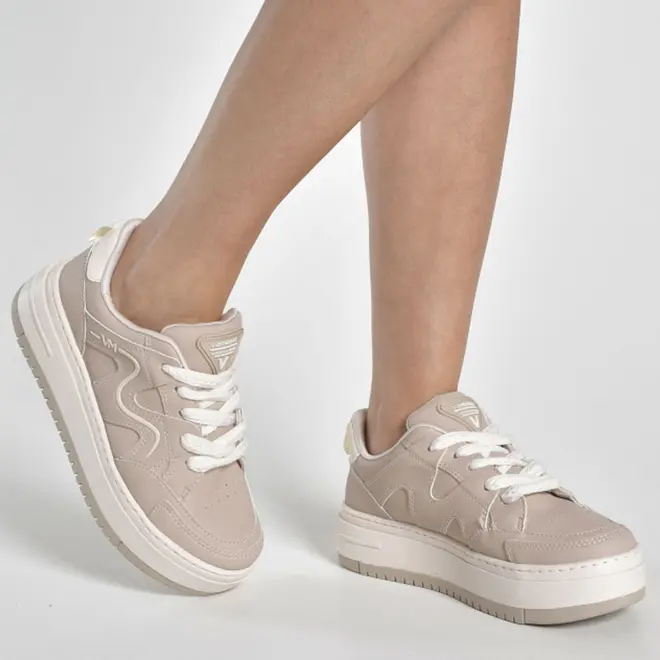 Tênis Casual Feminino Via Marte Bege 306-002-19