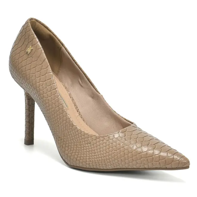 Scarpin de Salto Alto Feminino Via Marte Bege 044-017-01