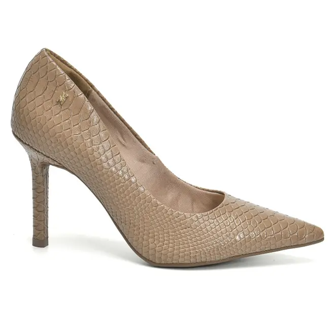 Scarpin de Salto Alto Feminino Via Marte Bege 044-017-01