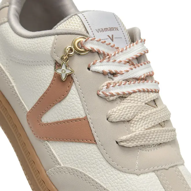 Tênis Casual Feminino Via Marte Creme 129-013-06