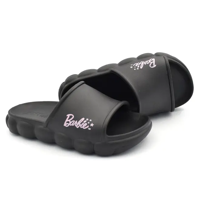 Chinelo Slide de Menina Grendene Barbie Preto 23558