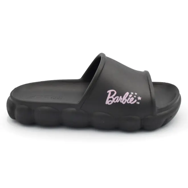Chinelo Slide de Menina Grendene Barbie Preto 23558