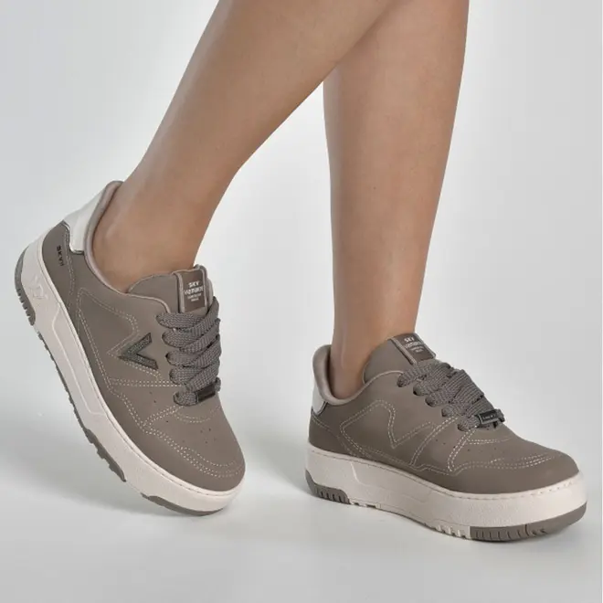 Tênis Casual Feminino Via Marte Bege 287-008-12