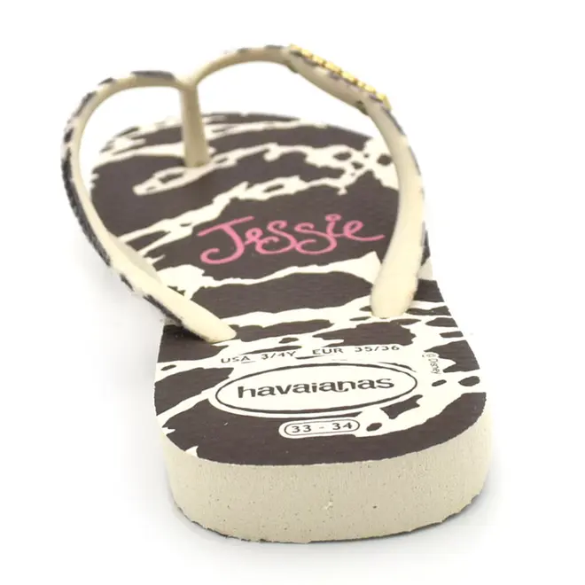 Chinelo Infantil Havaianas Slim Trendy Bege 4150727