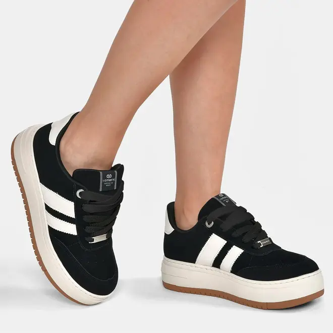 Tênis Casual Feminino Via Marte Preto 233-004-06