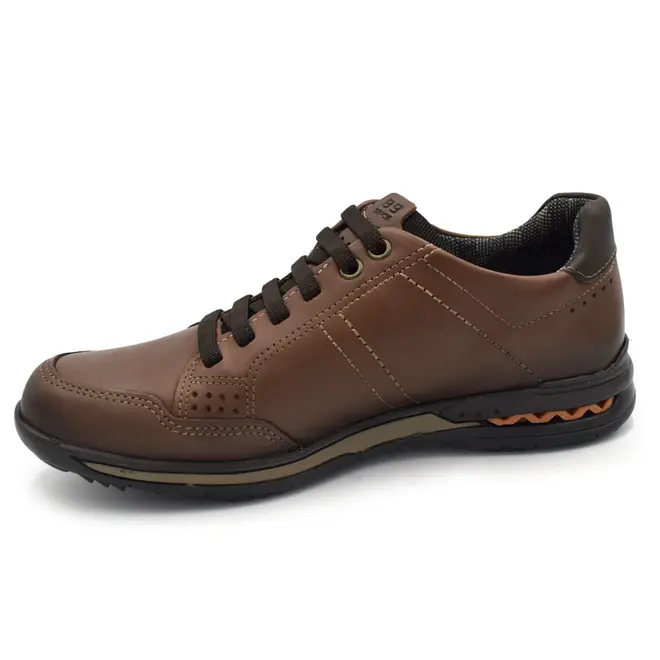 Sapatênis de Couro Masculino Pegada Marrom 114861