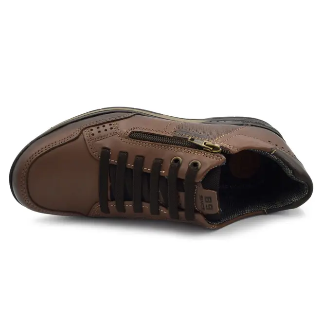 Sapatênis de Couro Masculino Pegada Marrom 114861
