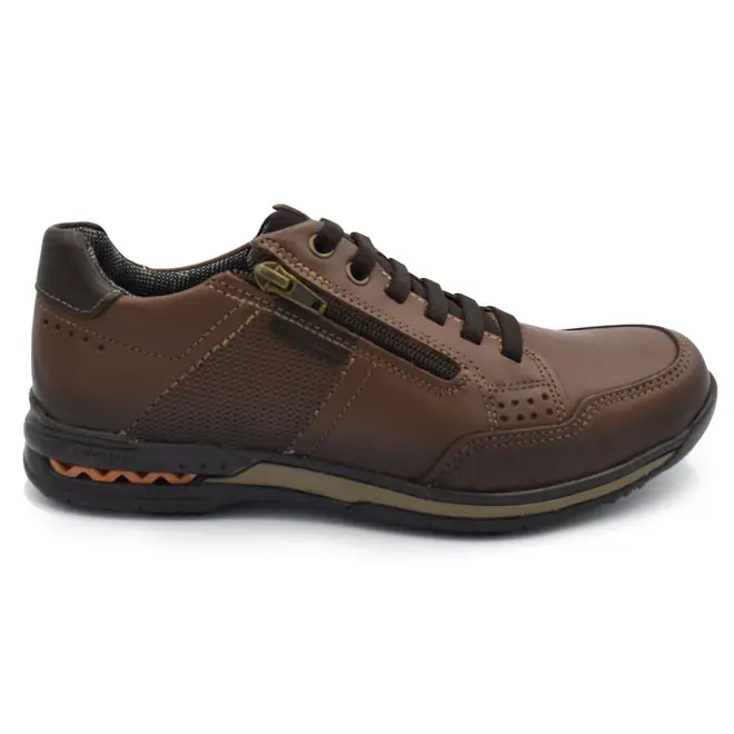 Sapatênis de Couro Masculino Pegada Marrom 114861