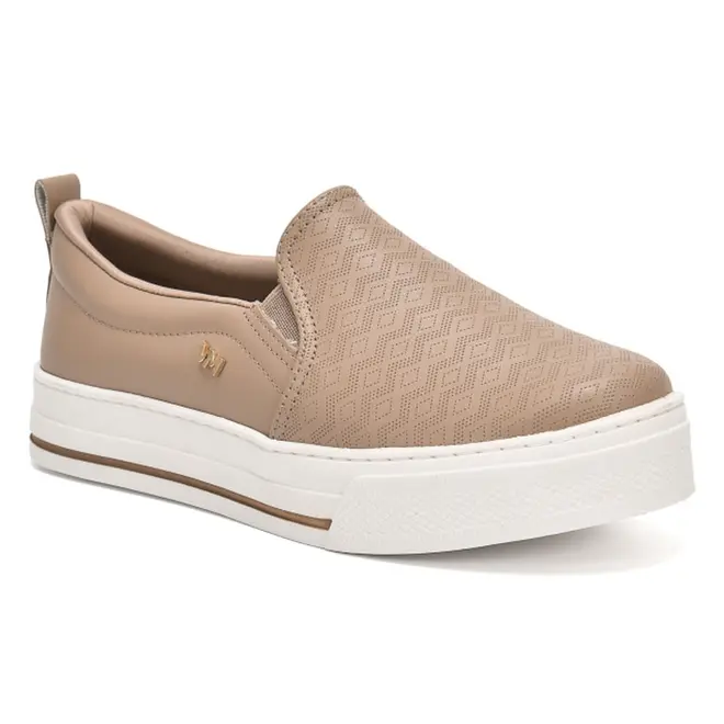 Tênis Slip On Feminino Via Marte Bege 027-007-06