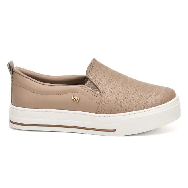 Tênis Slip On Feminino Via Marte Bege 027-007-06