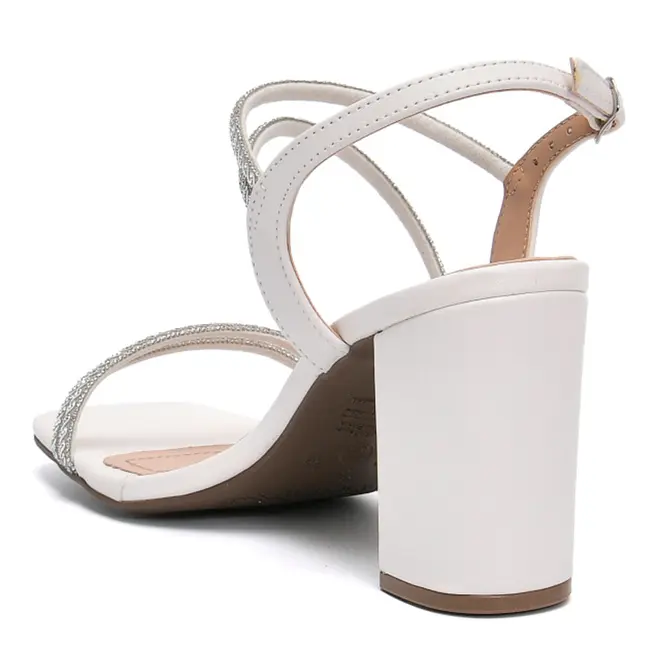 Sandália de Salto Bloco Feminina Via Marte Branco 139-057-01