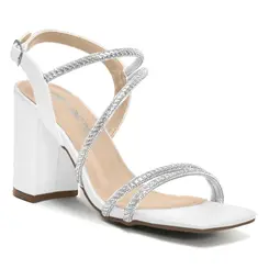Sandália de Salto Bloco Feminina Via Marte Branco 139-057-01